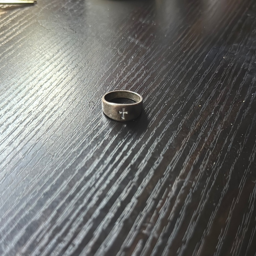 James Avery Silver Band with Cross